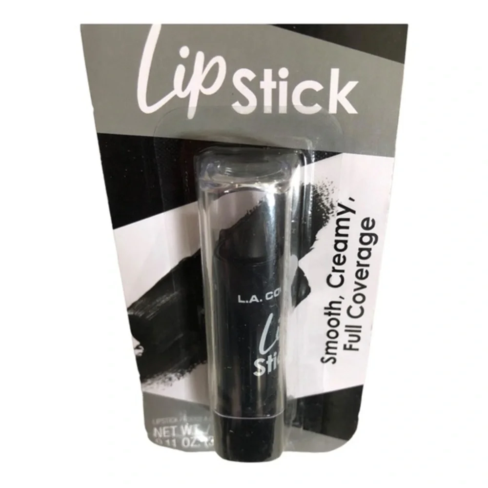 Black ‘stark’ creamy smooth‎ goth dark vamp rave gothic full coverage lipstick